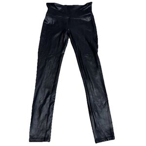 SPANX Faux Leather Leggings Sz Large Black